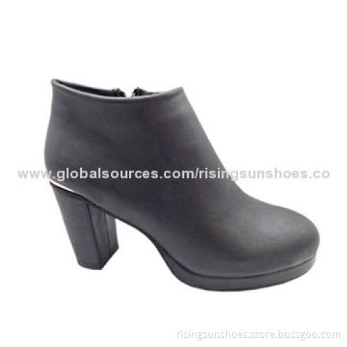 Women's dress boots, PU upper, simple, generous, fashionable